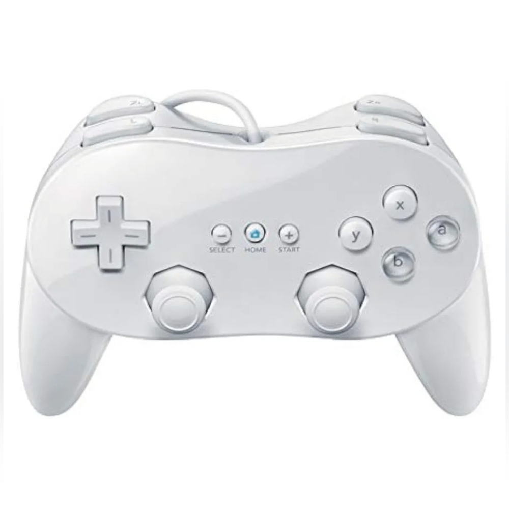 Classic Controller Pro For Nintendo Wii Wired Gamepad White NES SNES N64 Style